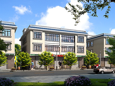 臨街三層帶商鋪自建房屋設(shè)計圖紙—三層帶門面別墅BZ388-簡歐風(fēng)格